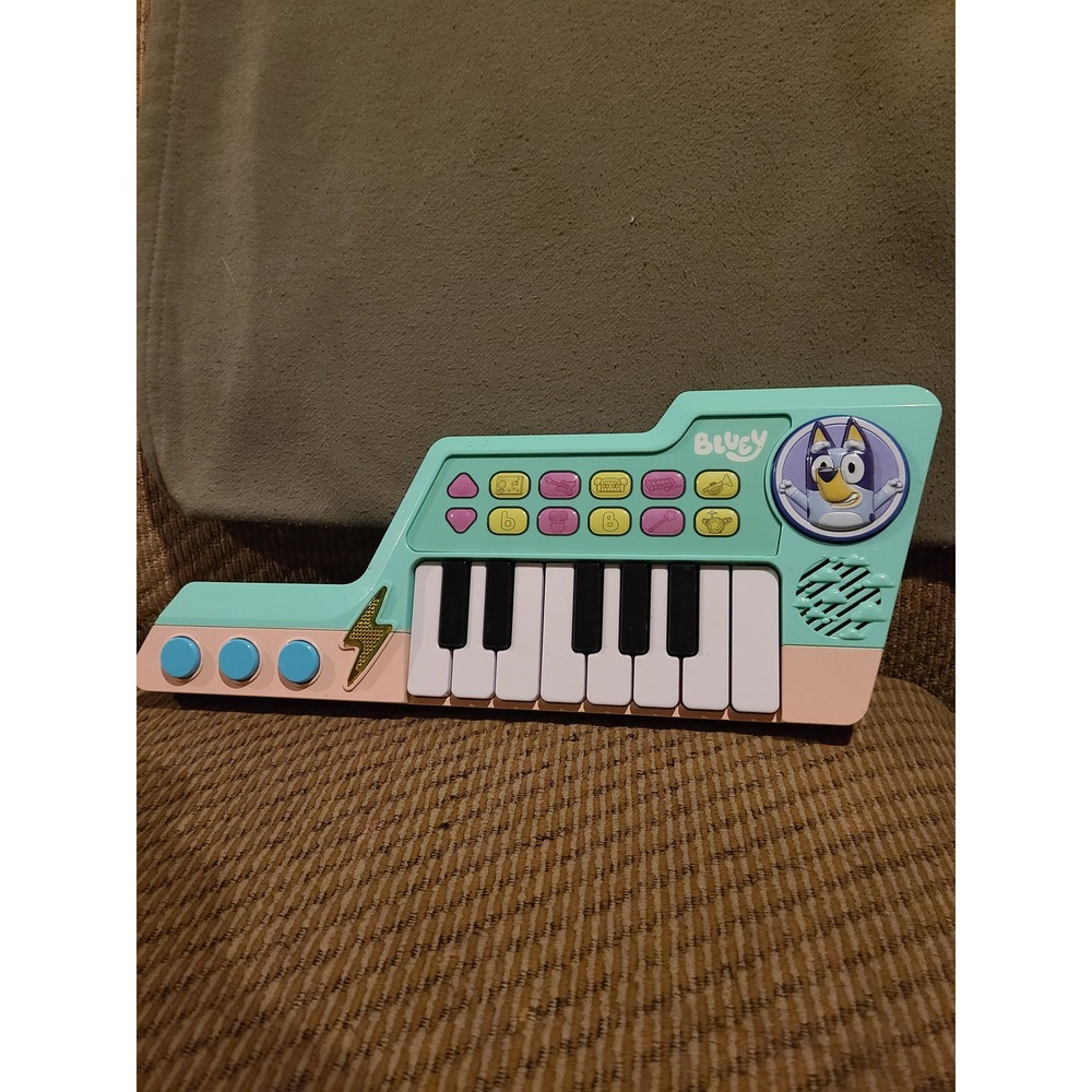 Bluey Electronic Keytar Musical Toy Teal Pink Piano Keyboard Kids Instrument